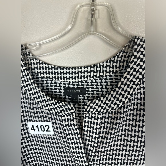 Talbots small black/white 19-1/2p2p high low 27 f 28” back long sleeve - Picture 3 of 8